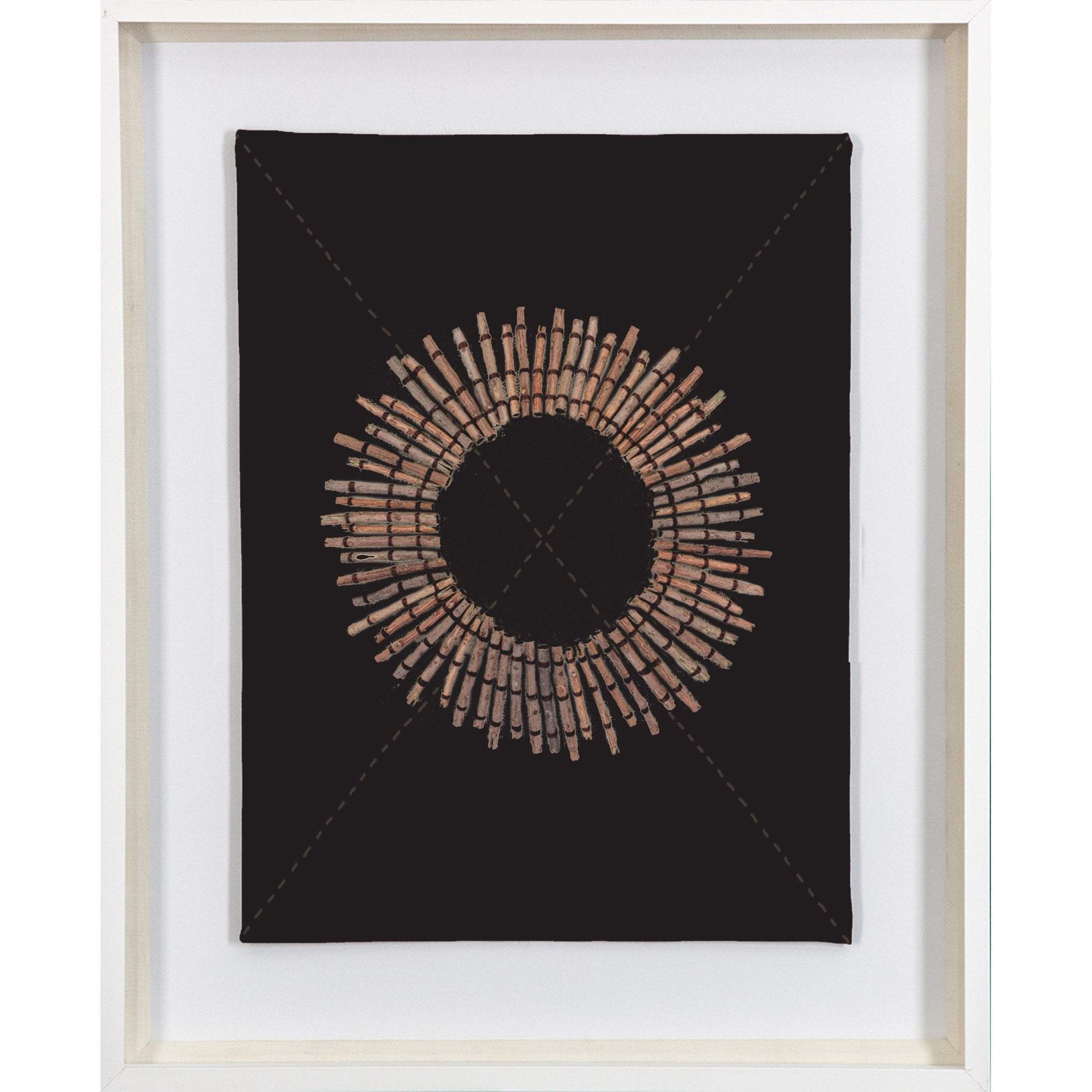Wood Linen Sticks Black Artwork 67 x 85 cm-abc