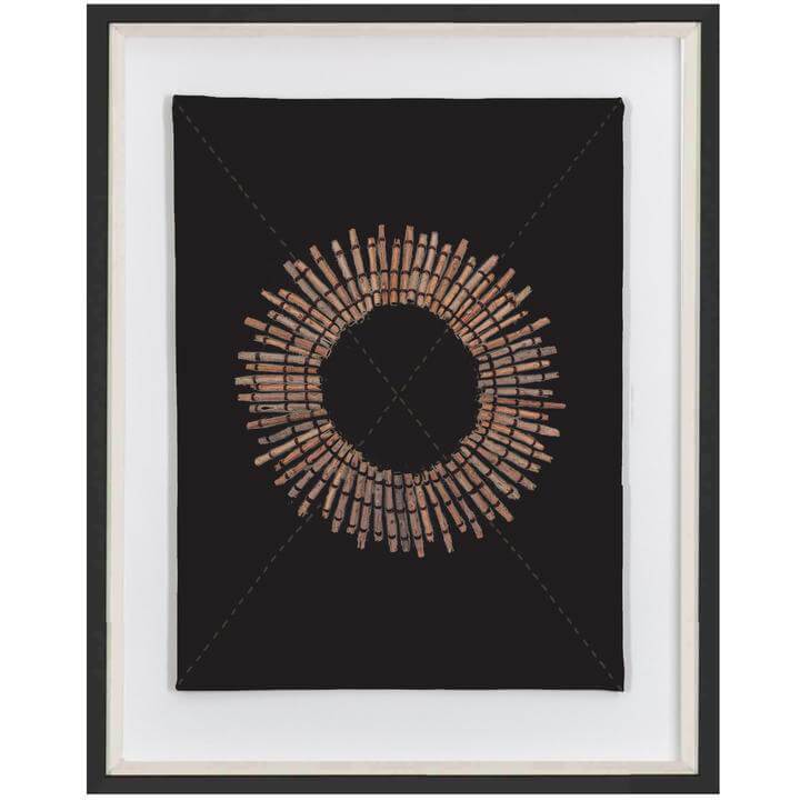 Wood Linen Sticks Black Artwork 67 x 85 cm-abc