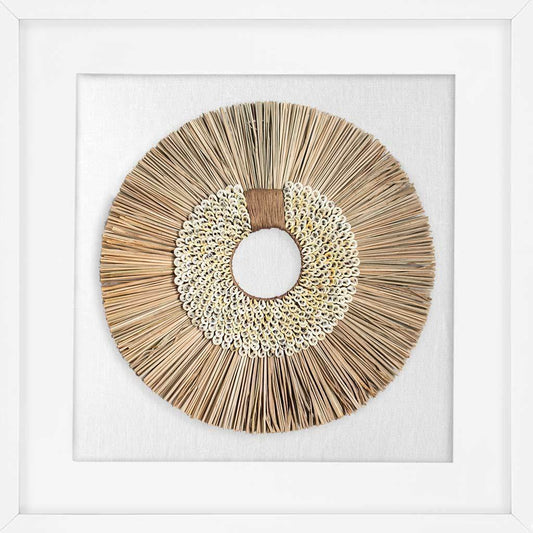 Shell Ring Coffee and Wood Sticks on White 55 x 55cm-abc