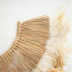 Feather and Sticks on White Linen Artwork 85 x 67 cm-abc
