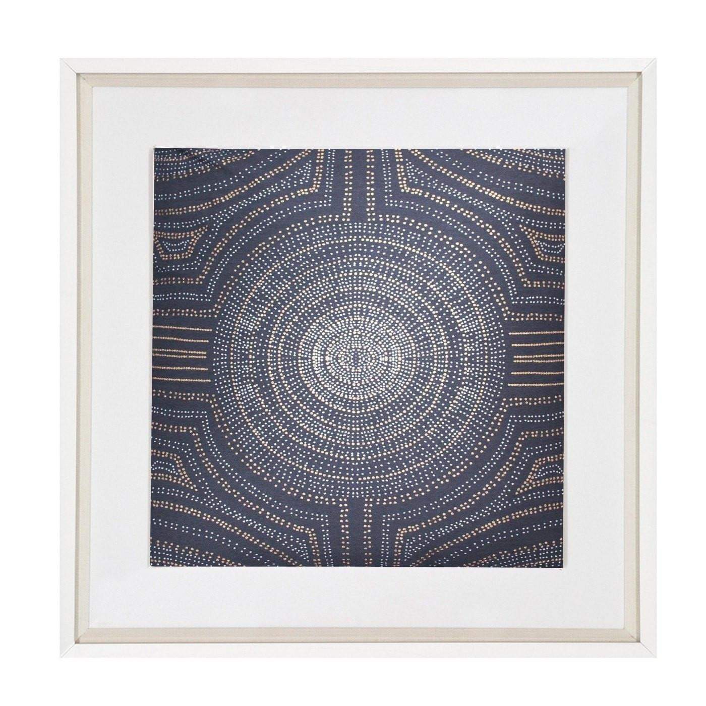 Dreamtime Aboriginal Dot Navy Artwork 52x52cm-abc