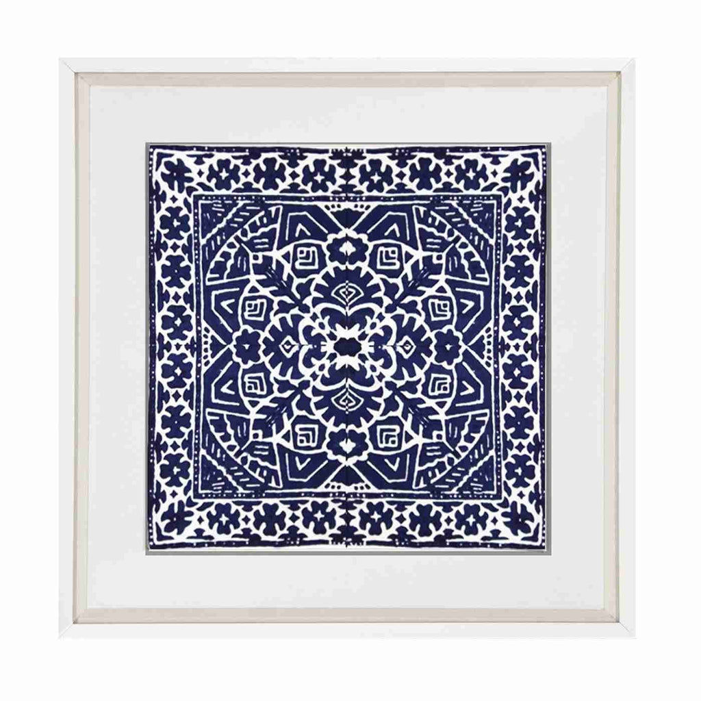 Kilim Print Navy Artwork 52cm x 52cm-abc