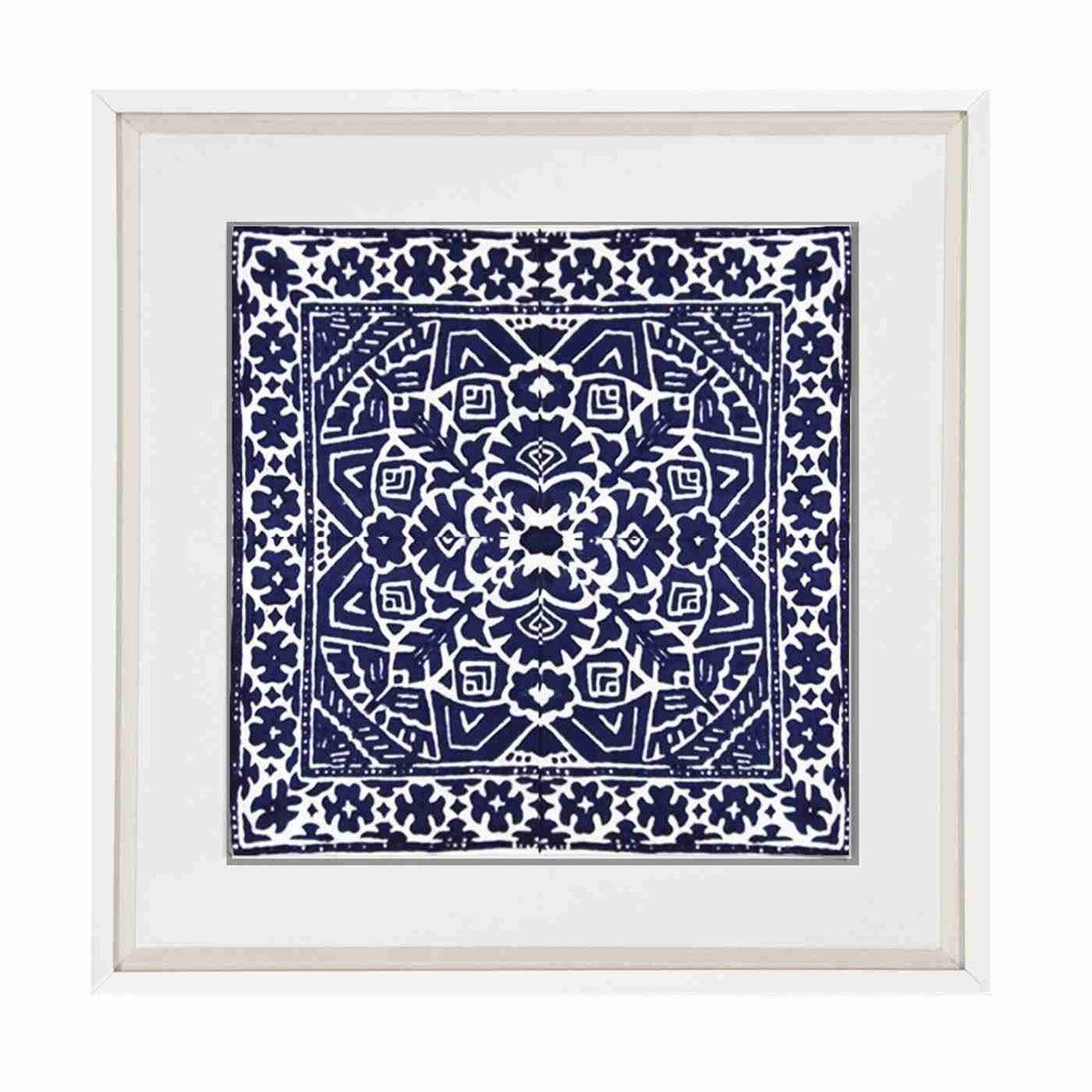 Kilim Print Navy Artwork 52cm x 52cm-abc