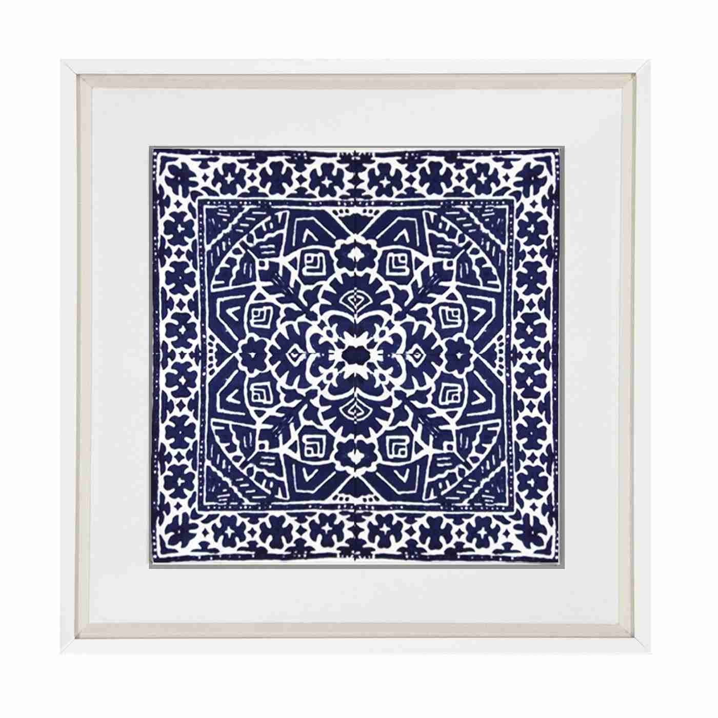 Kilim Print Navy Artwork 52cm x 52cm-abc