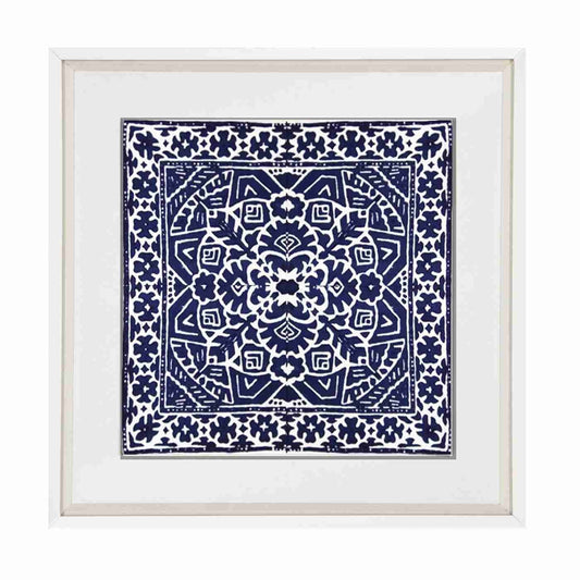 Kilim Print Navy Artwork 52cm x 52cm-abc