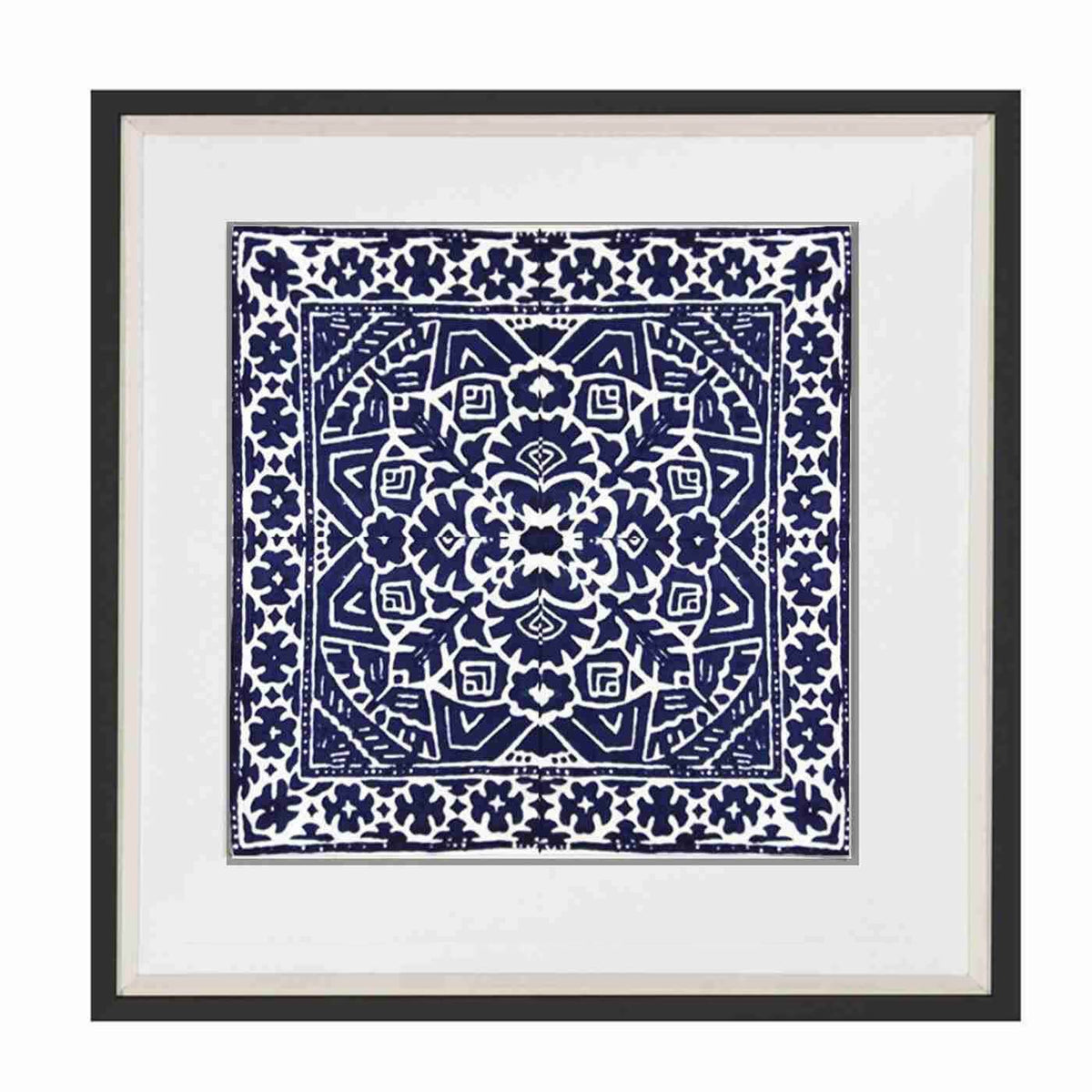 Kilim Print Navy Artwork 52cm x 52cm-abc