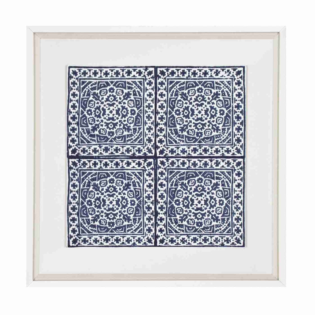 Kilim Repeat Navy Artwork 52cm x 52cm-abc