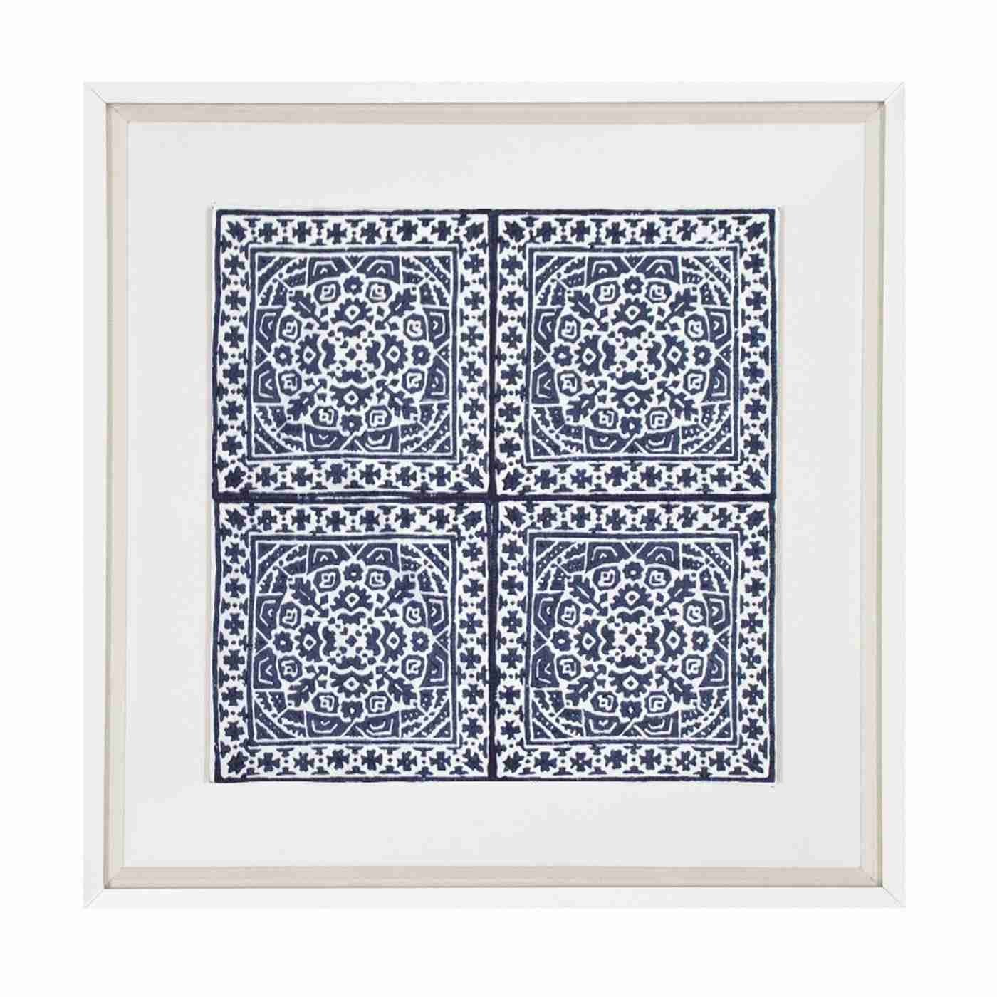 Kilim Repeat Navy Artwork 52cm x 52cm-abc