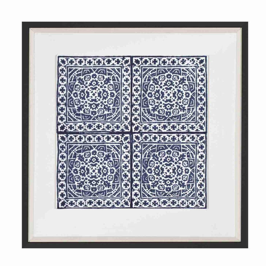 Kilim Repeat Navy Artwork 52cm x 52cm-abc