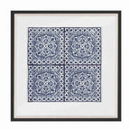 Kilim Repeat Navy Artwork 52cm x 52cm-abc