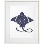 Sea Manta Ray Navy Artwork 67 x 85 cm-abc