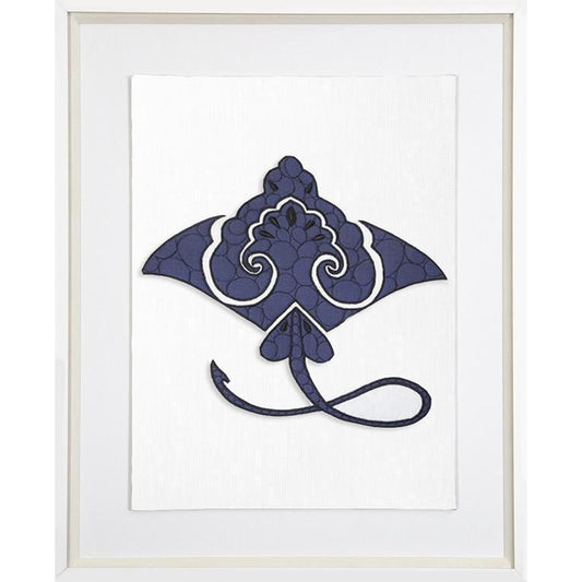 Sea Manta Ray Navy Artwork 67 x 85 cm-abc