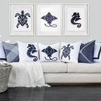 Sea Manta Ray Navy Artwork 67 x 85 cm-abc