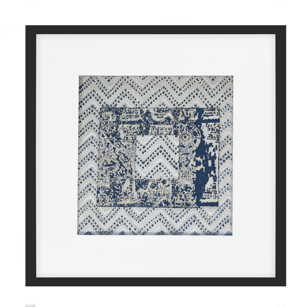 Ruins Zig Box Navy Artwork 52 x 52 cm-abc