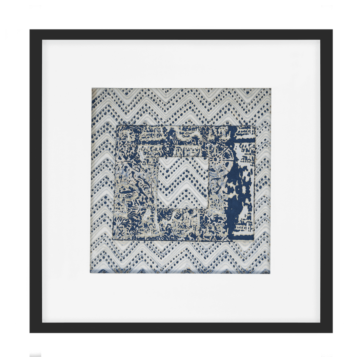 Ruins Zig Box Navy Artwork 52 x 52 cm-abc