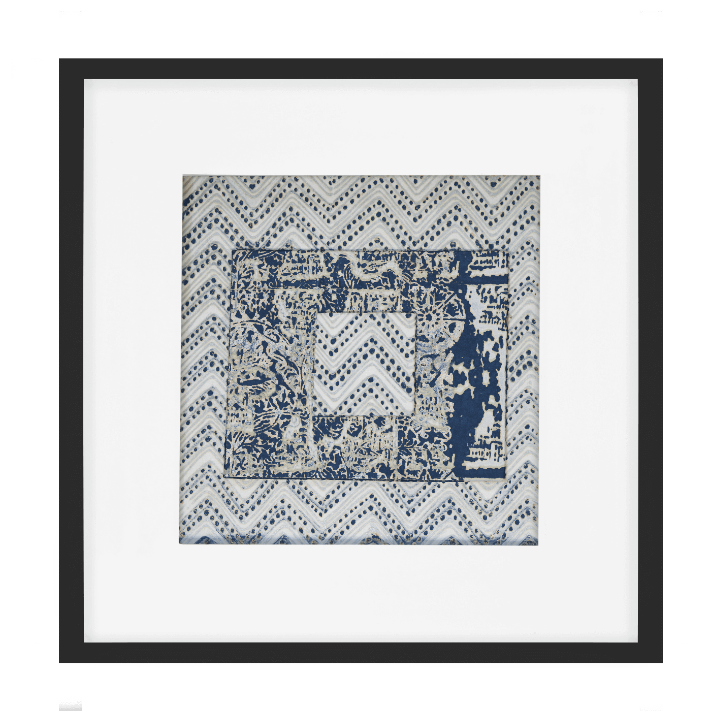 Ruins Zig Box Navy Artwork 52 x 52 cm-abc