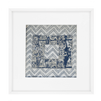Ruins Zig Box Navy Artwork 52 x 52 cm-abc