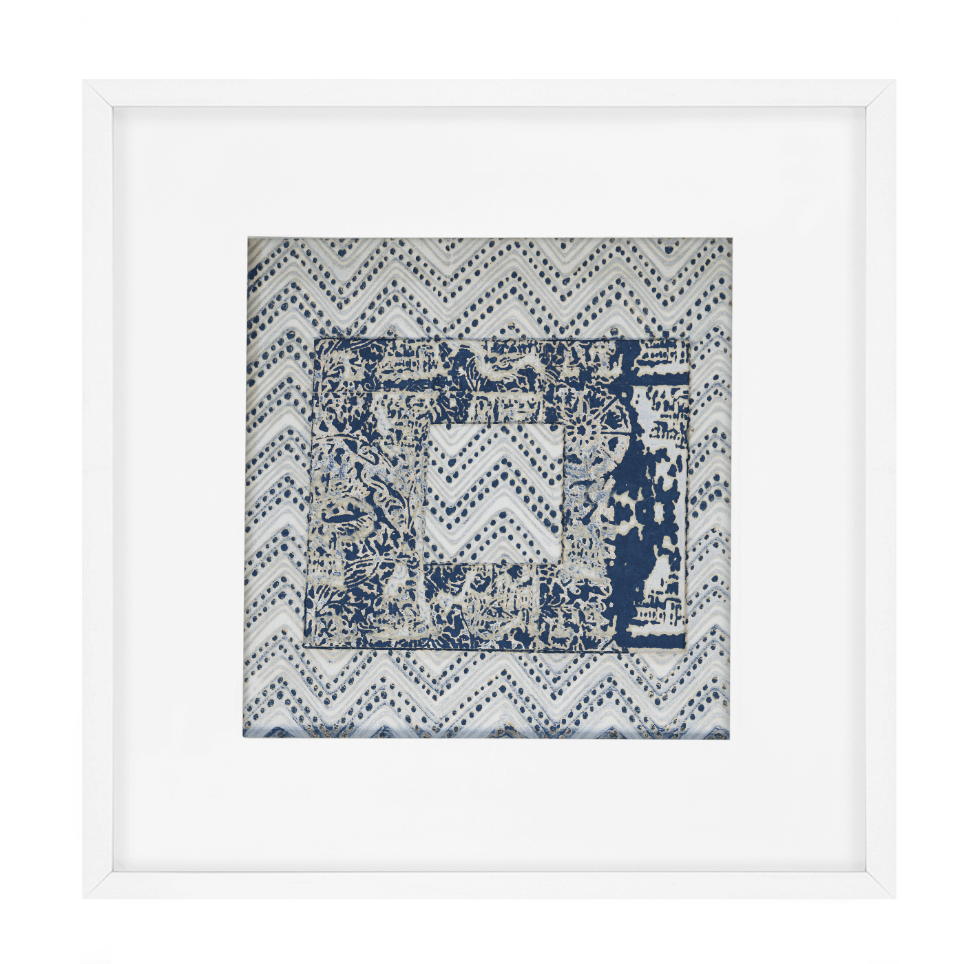 Ruins Zig Box Navy Artwork 52 x 52 cm-abc