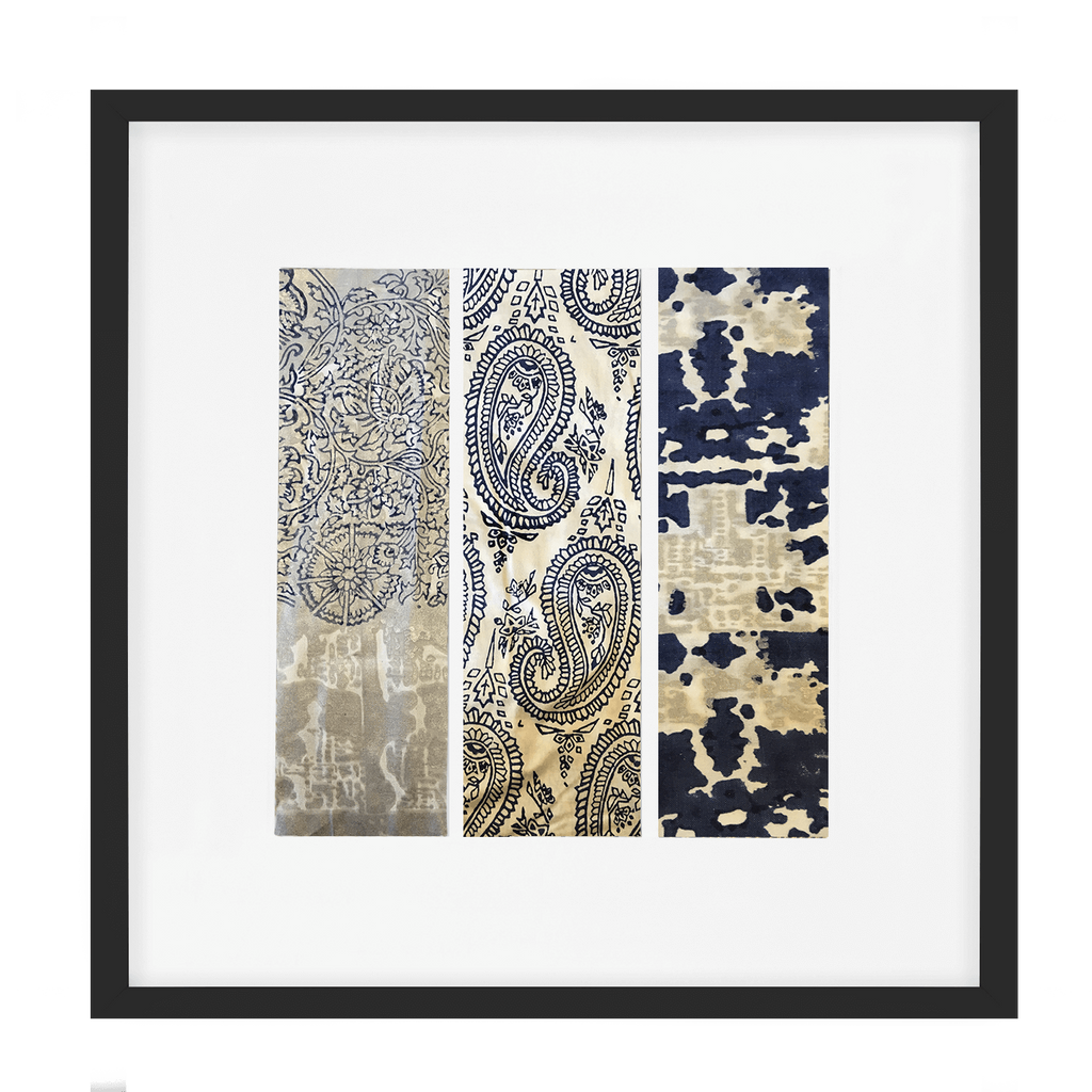 Ruins Zig Triptic Navy Artwork 52 x 52 cm-abc