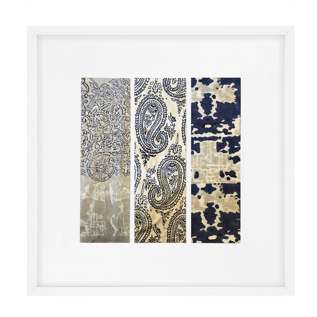 Ruins Zig Triptic Navy Artwork 52 x 52 cm-abc