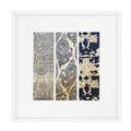 Ruins Zig Triptic Navy Artwork 52 x 52 cm-abc