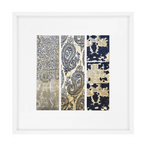 Ruins Zig Triptic Navy Artwork 52 x 52 cm-abc