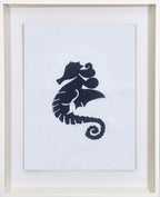 Sea Horse Navy Artwork 67 x 85 cm-abc