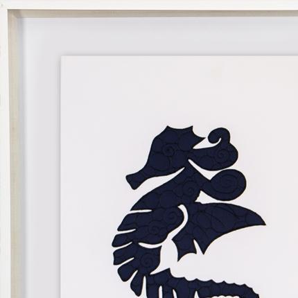 Sea Horse Navy Artwork 67 x 85 cm-abc