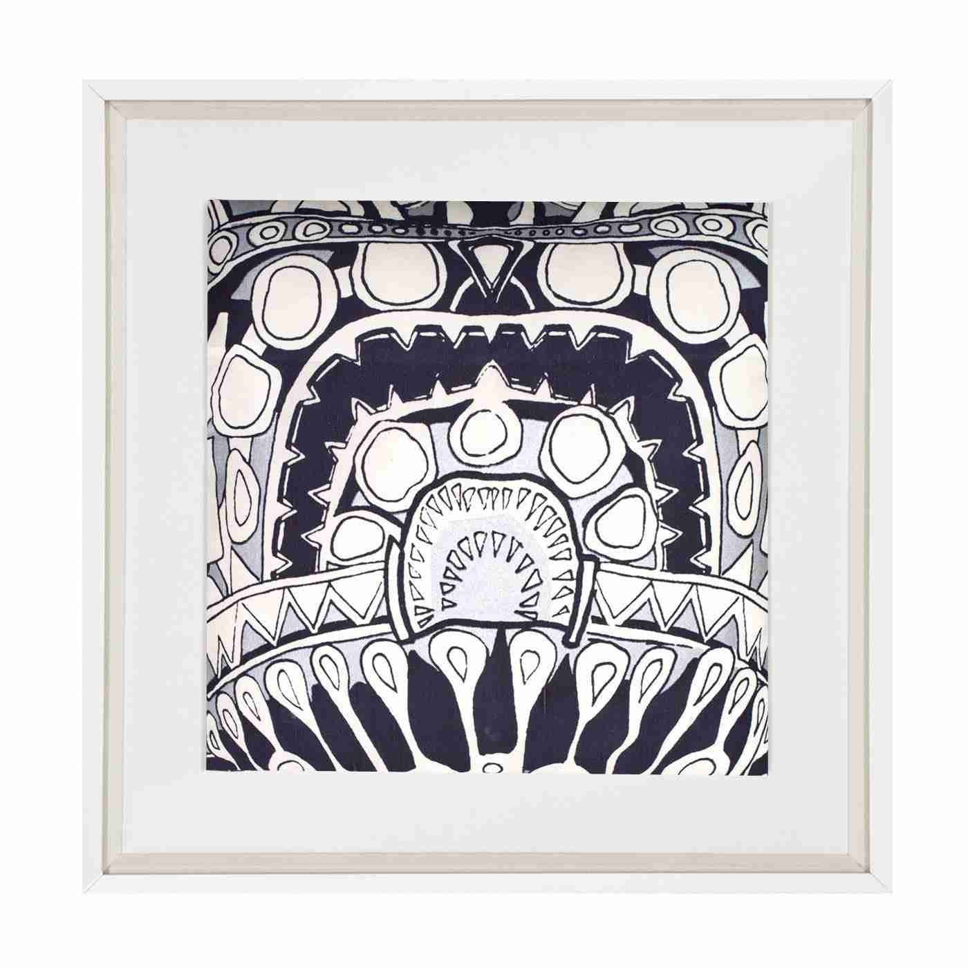 Totem Navy/ Silver Artwork 60 x 60 cm-abc