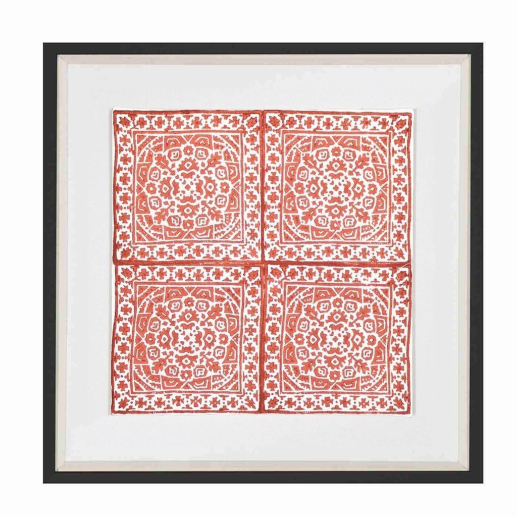 Kilim Repeat Orange Artwork 52cm x 52cm-abc