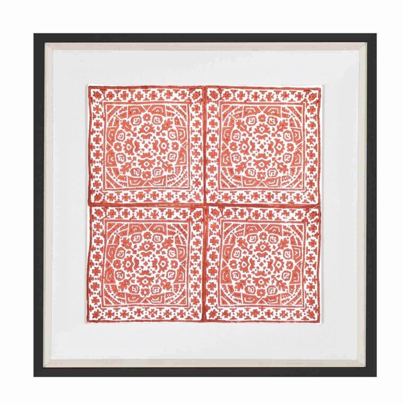 Kilim Repeat Orange Artwork 52cm x 52cm-abc