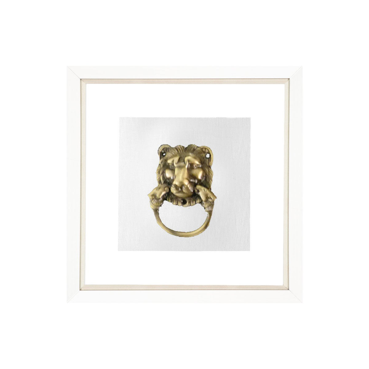 Lion Head White Artwork 25x25cm-abc