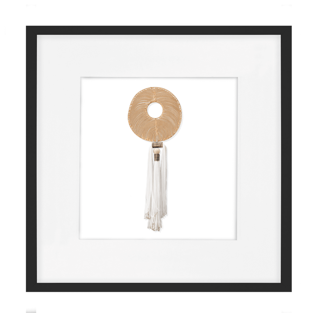 Tassel Disc Gold White Artwork 52 x 52 cm-abc