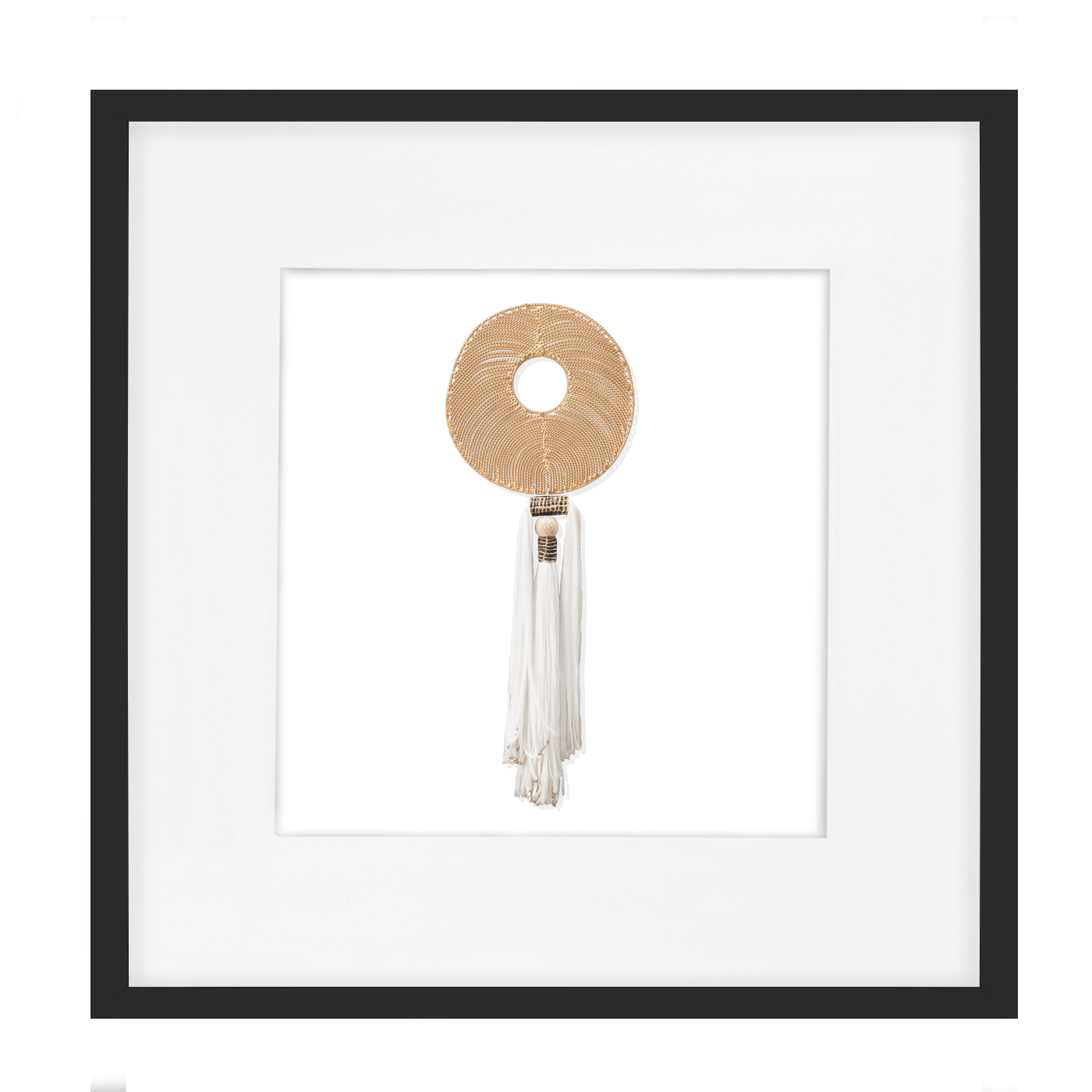 Tassel Disc Gold White Artwork 52 x 52 cm-abc