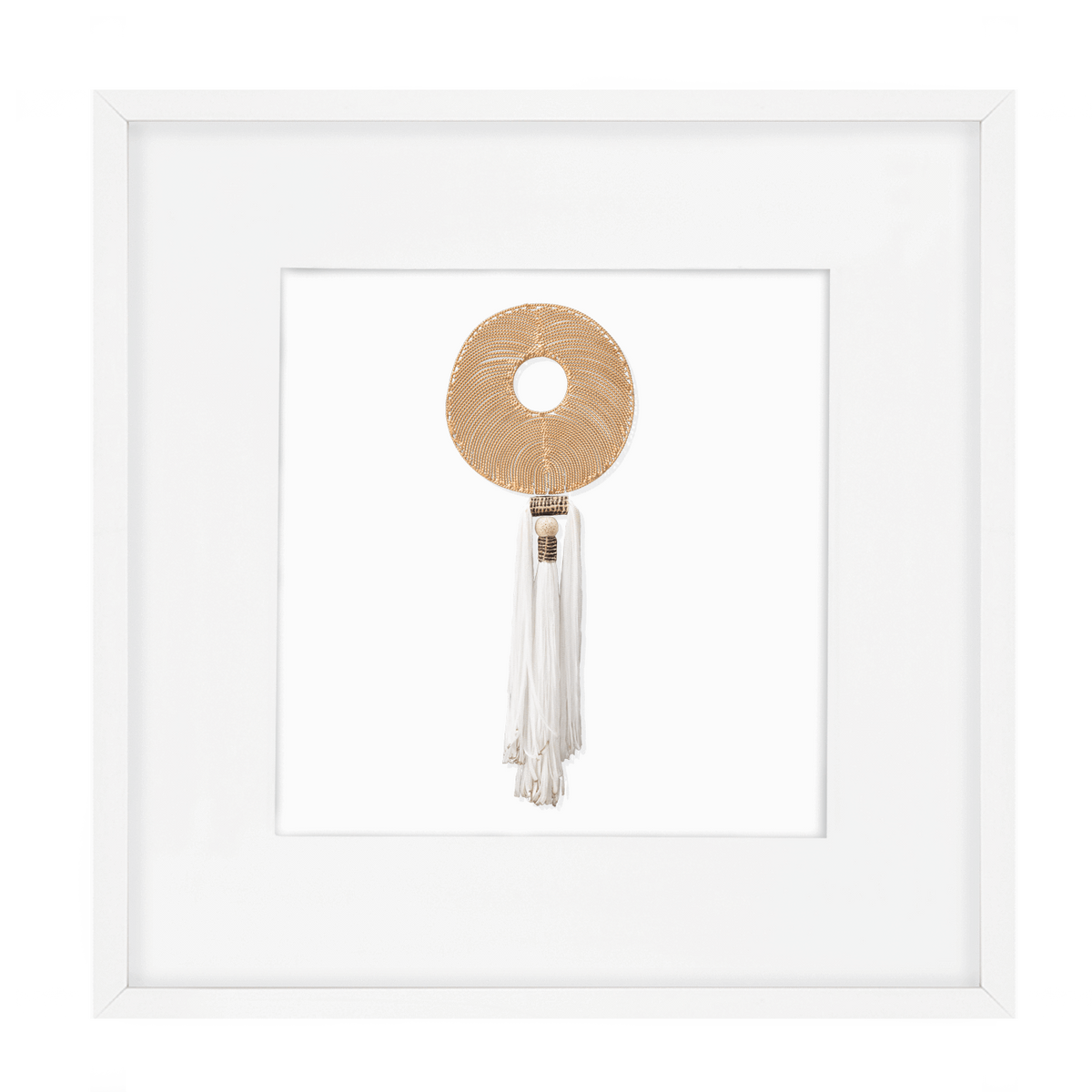 Tassel Disc Gold White Artwork 52 x 52 cm-abc