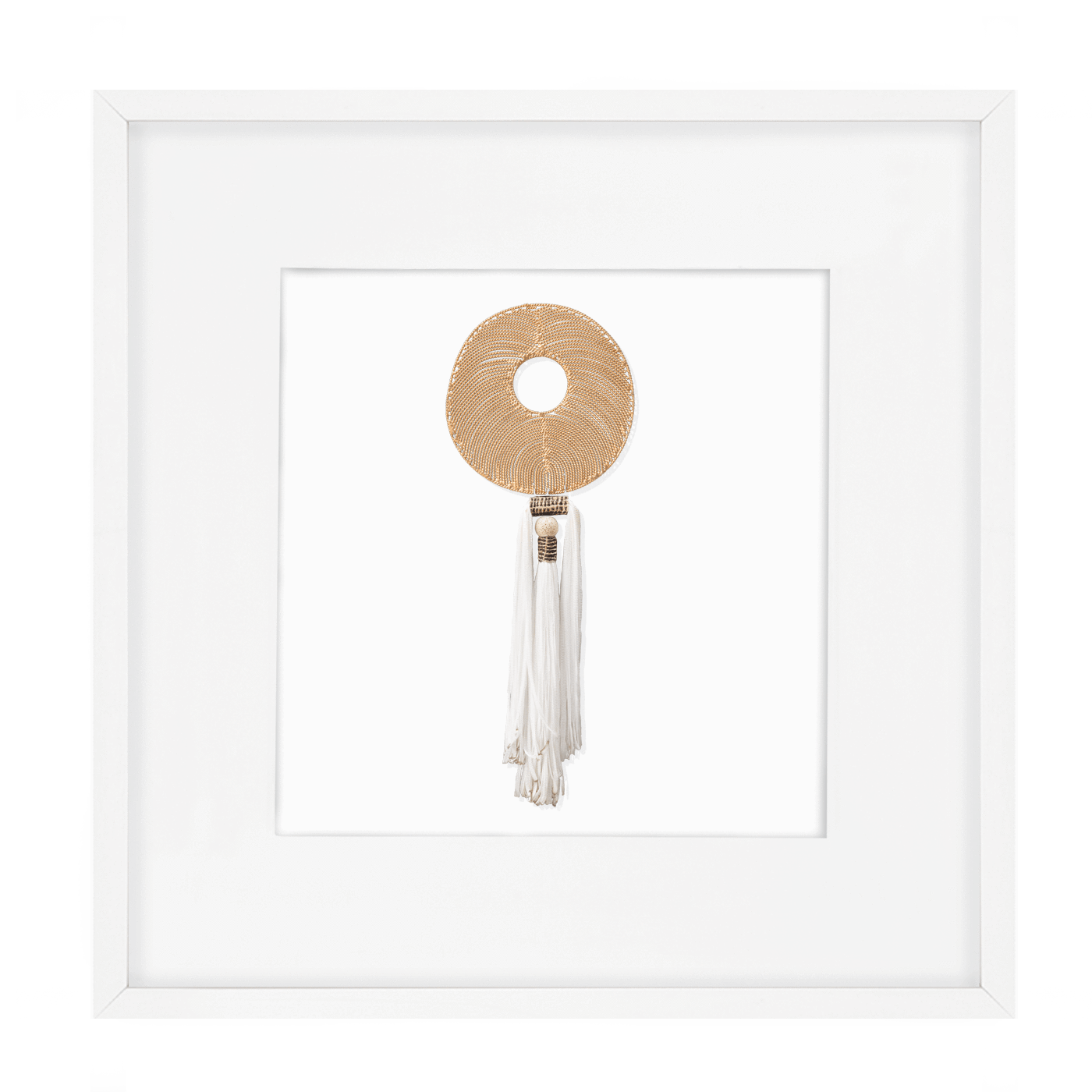 Tassel Disc Gold White Artwork 52 x 52 cm-abc