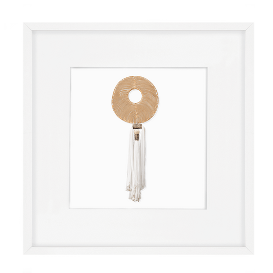 Tassel Disc Gold White Artwork 52 x 52 cm-abc