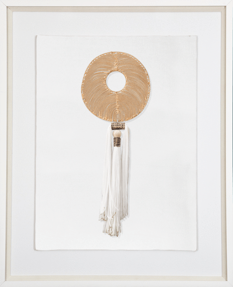 Tassel Disc Gold White Artwork 67cm x 85cm-abc