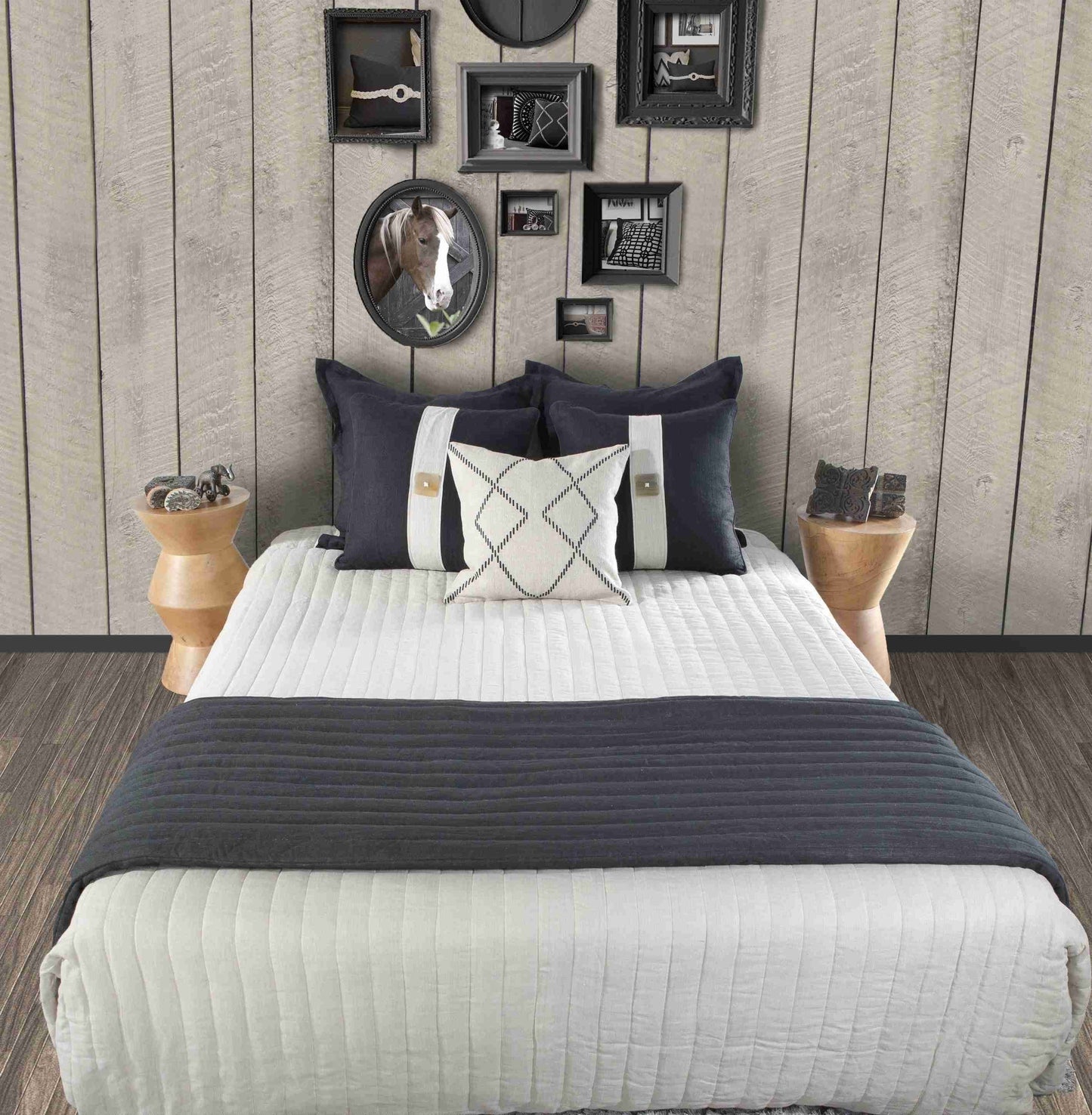 Linen Black Bedsash 76x229cm-abc