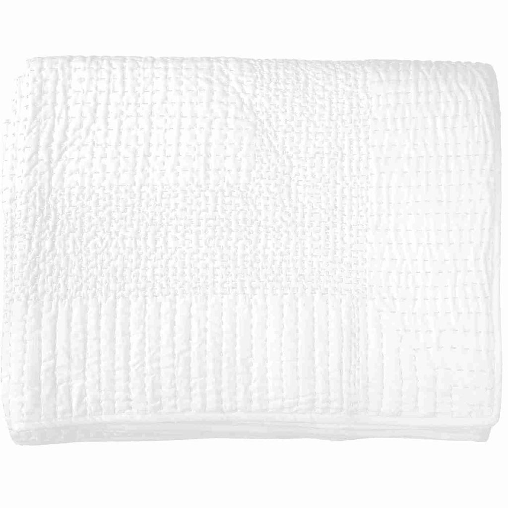 Gudri Stitching White Bedsash with Black Stitching 76 x 229cm-abc