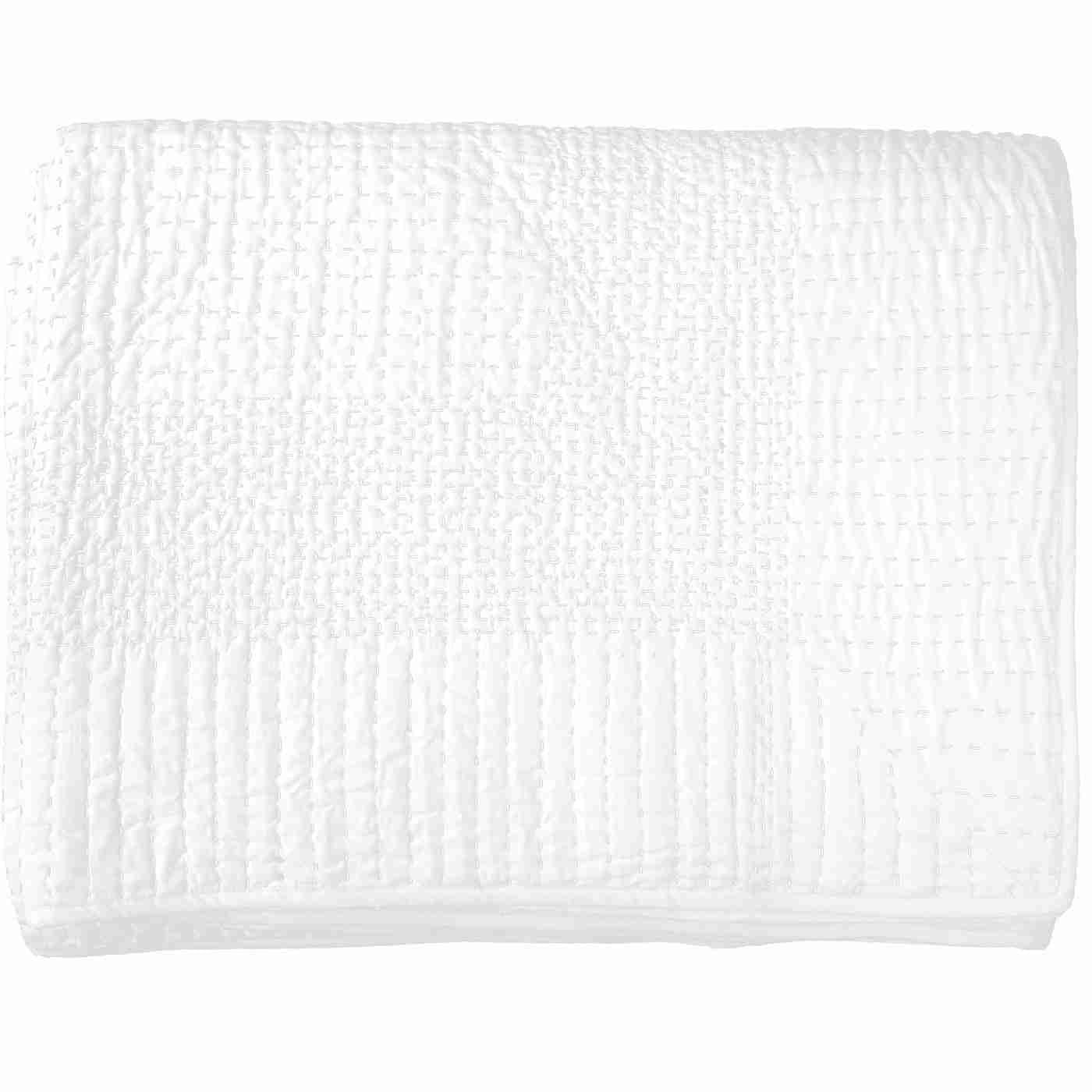 Gudri Stitching White Bedsash with Black Stitching 76 x 229cm-abc