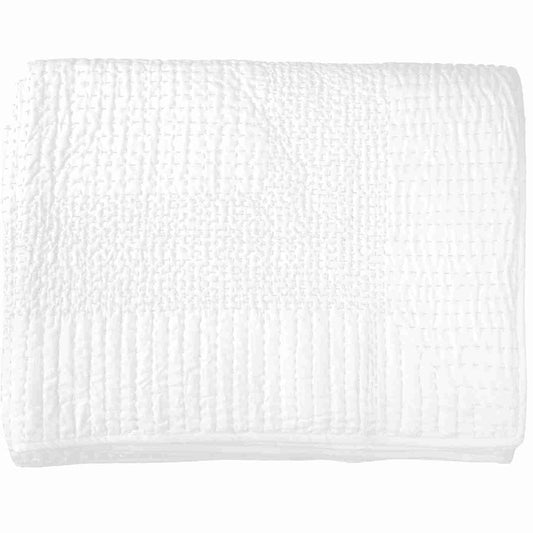 Gudri Stitching White Bedsash with Black Stitching 76 x 229cm-abc