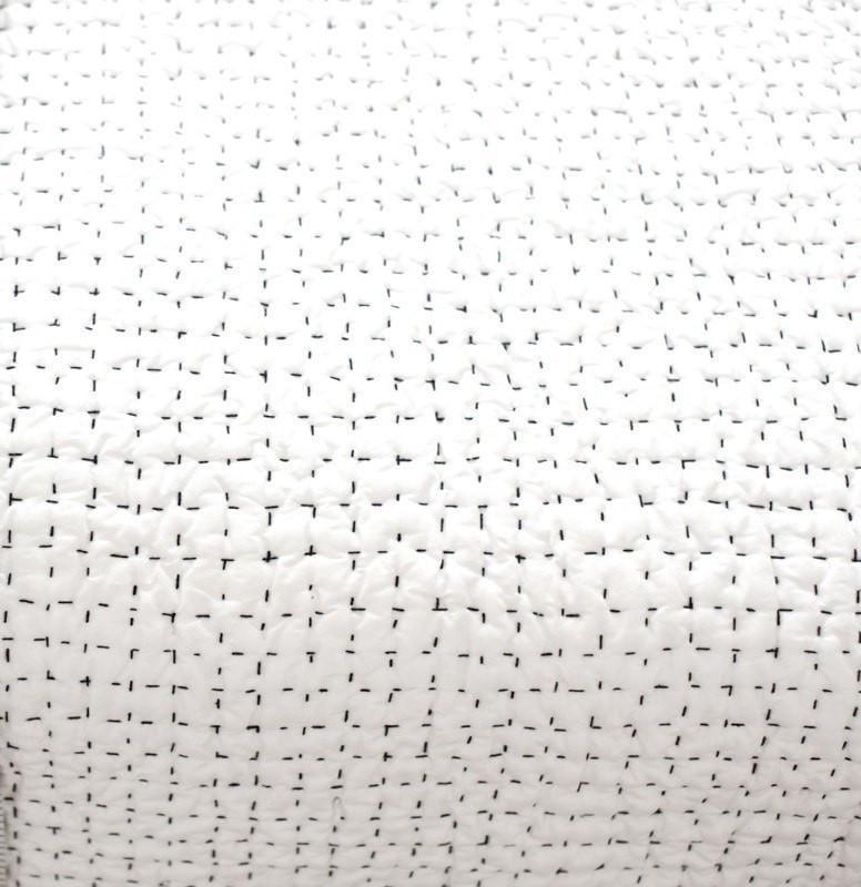 Gudri Stitching White Bedsash with Black Stitching 76 x 229cm-abc