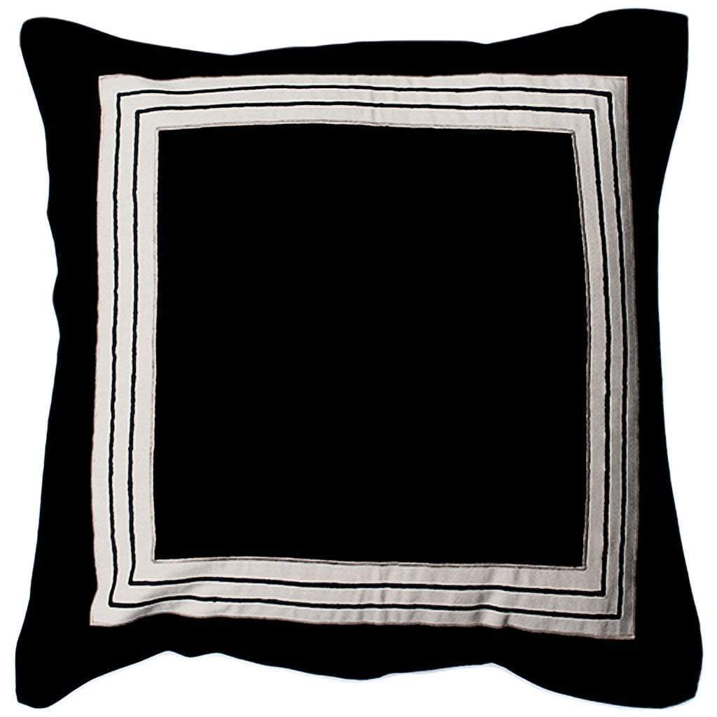 Braid Inner Panel Black Euro Cushion 65 x 65 cm-abc