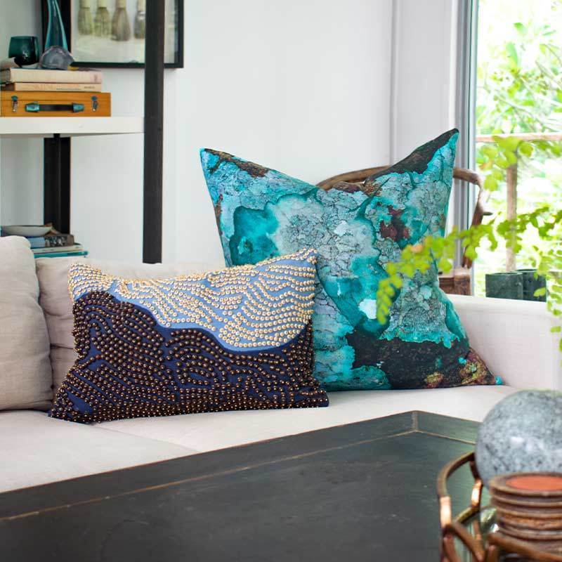 Bone Lichen Printed Euro Cushion 65 x 65cm-abc