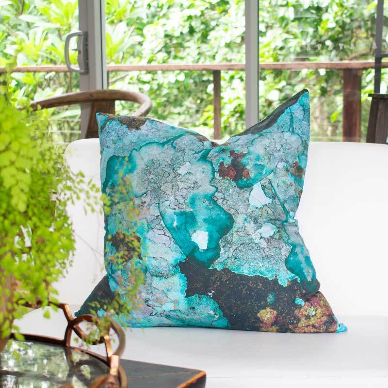 Bone Lichen Printed Euro Cushion 65 x 65cm-abc