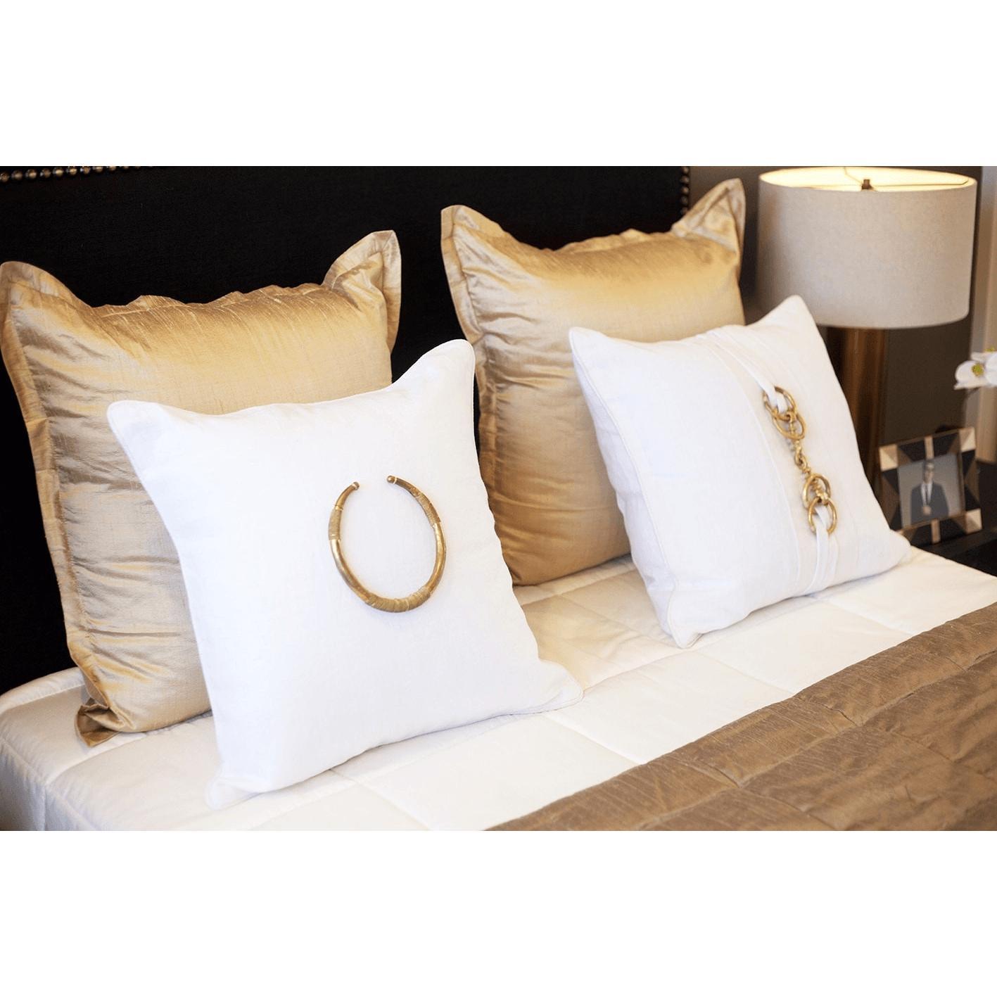 Dupion Oyster Euro Cushion 65 x 65 cm-abc