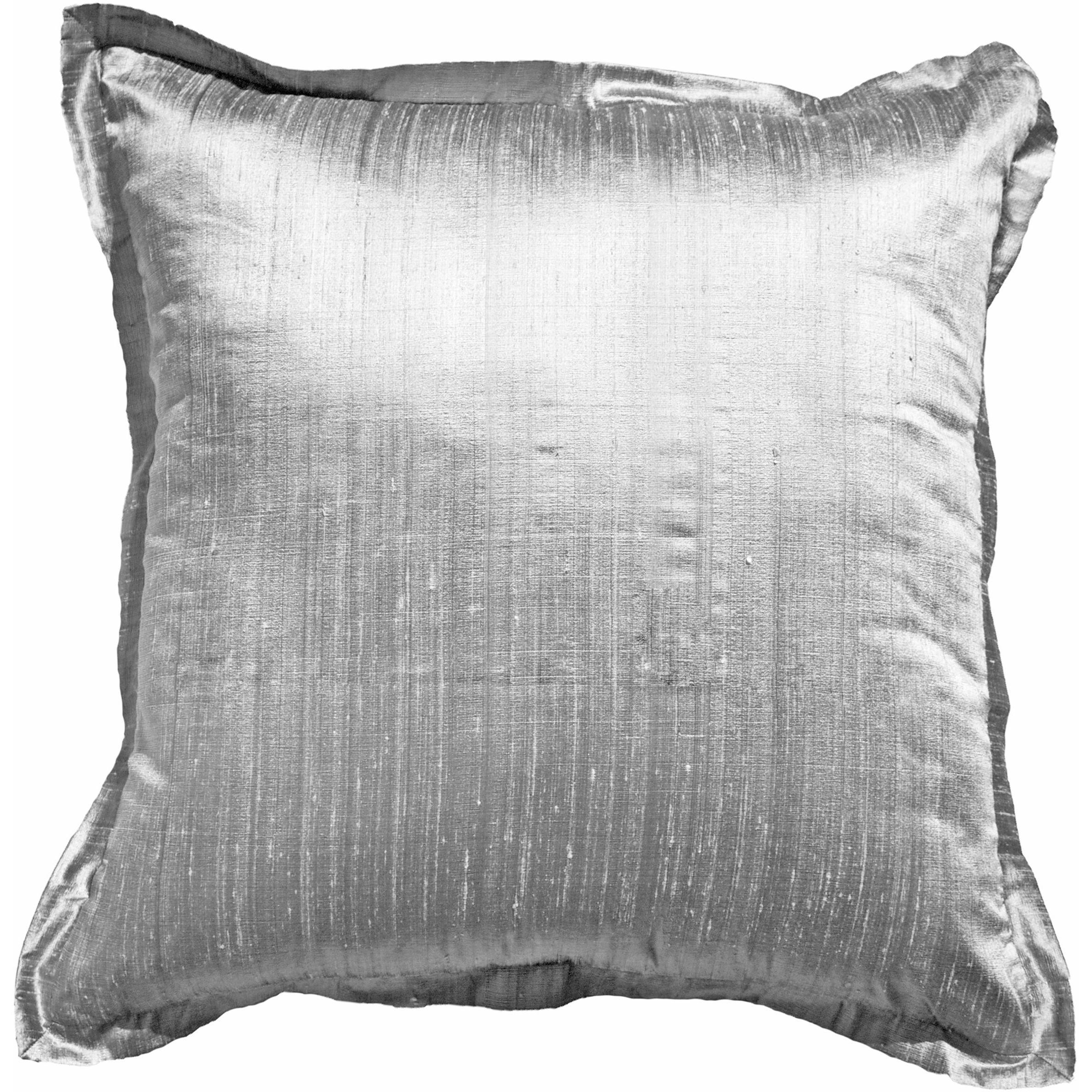 Dupion Silver Euro Cushion 65 x 65 cm-abc