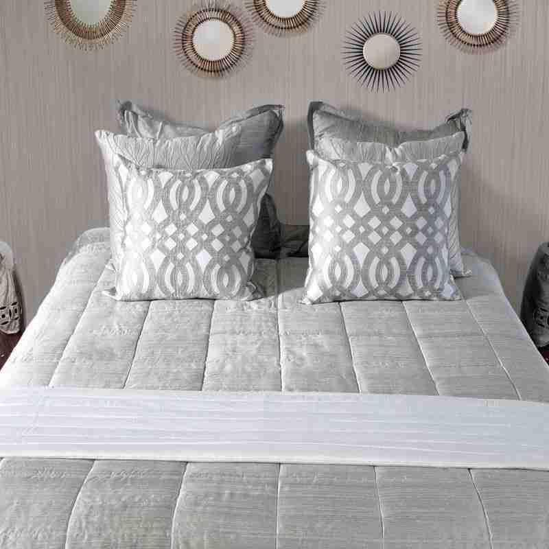 Dupion Silver Euro Cushion 65 x 65 cm-abc