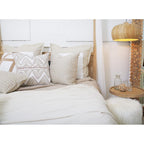 Denim White and Natural Linen Cross Patch Euro Cushion 65 x 65 cm-abc